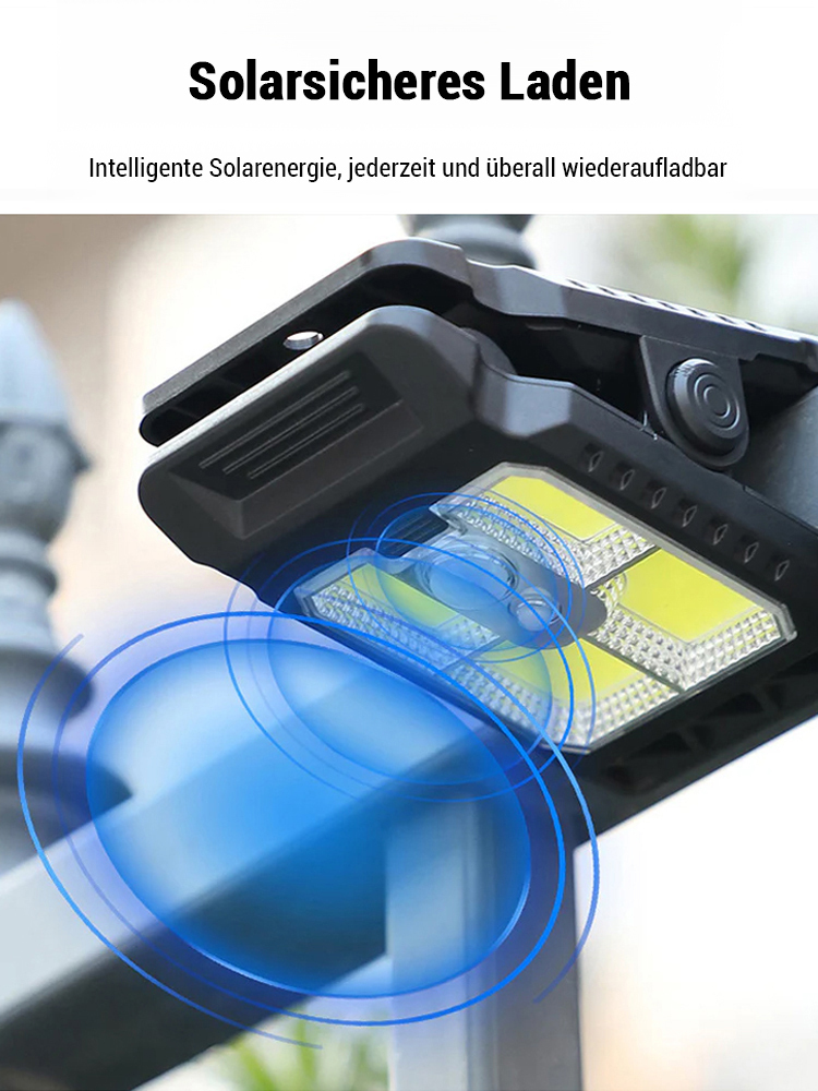 【Keine Stromkosten, 365 Tage im Jahr]】Solar-Sensorleuchte zum Anklemmen mit 10 Jahren Garantie. Keine Stromrechnung, keine Verkabelung, kein Aufwand! Einfach anbringen und jeden Raum sofort erhellen.