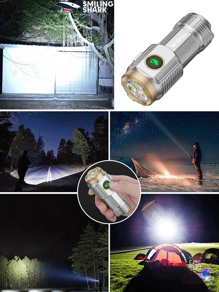 Lächeln Hai Mini Hochleistungs Tragbare Magnetische Taschenlampe