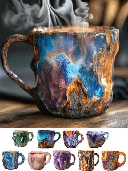 【Weihnachtsfrühkauf】Mineralischer Wellness-Kristall-Kaffeebecher☕  Jede Tasse ein Unikat!