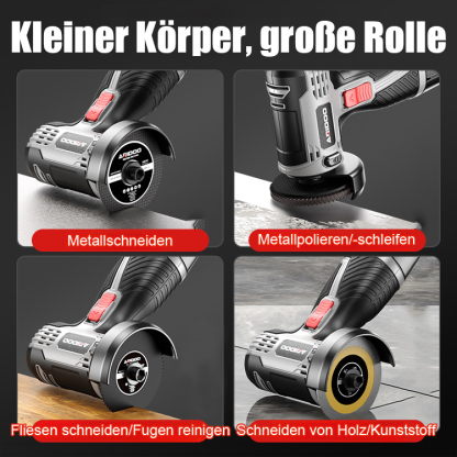 Multifunktionale Winkelschleifer. Schneidet, schleift, entfernt Rost und poliert mühelos. Trotz seiner geringen Größe ist er extrem leistungsstark.