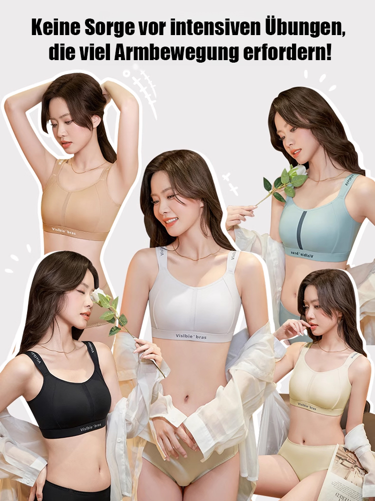 【Schlankmachender, stoßdämpfender, leichter Sport-BH】Schluss mit roten Striemen! Optisch eine Körbchengröße kleiner & 10 cm schlankerer Rücken. Steigern Sie Ihr Selbstbewusstsein!