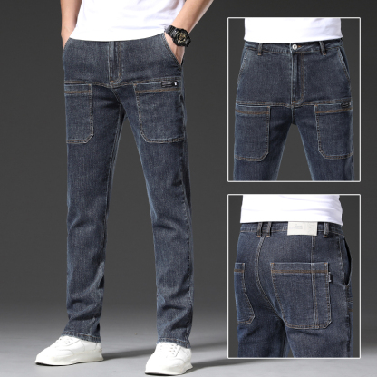 Dehnbare Herrenjeans mit geradem Bein
