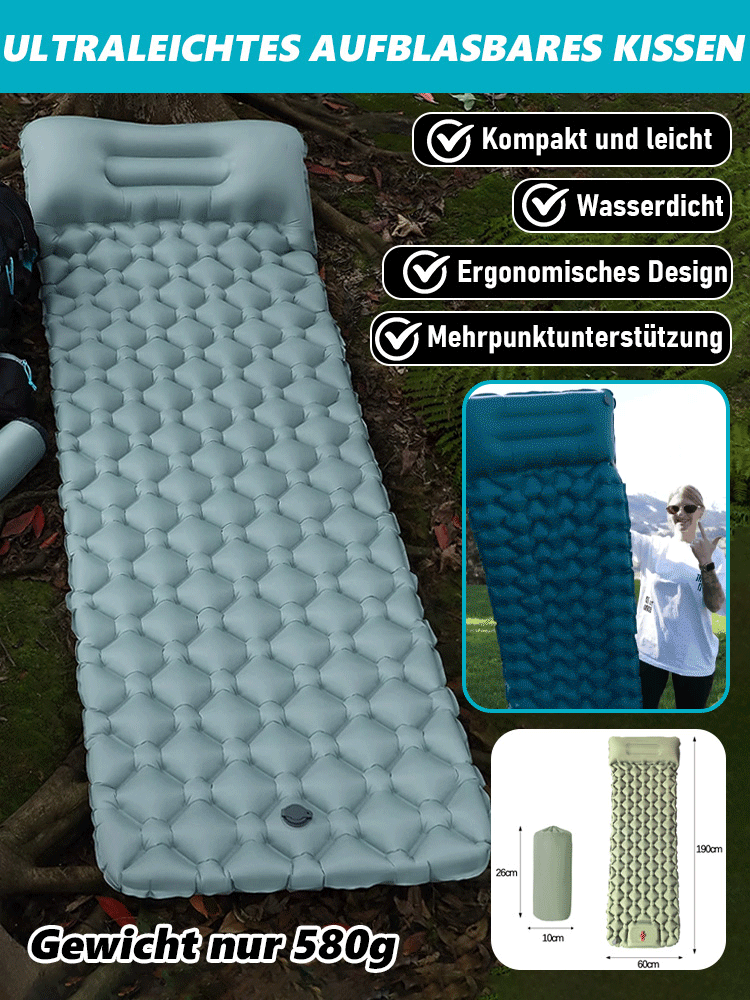 Outdoor Camping Ultraleichte, tragbare, feuchtigkeitsdichte, aufblasbare Matte