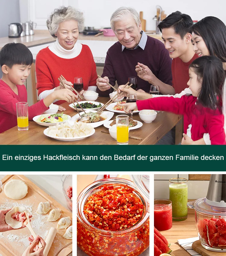 Entdecken Sie den ultimativen Küchenhelfer: Elektrischer Fleischwolf aus Edelstahl,einfach zu bedienen, freie Geschwindigkeitskontrolle!!