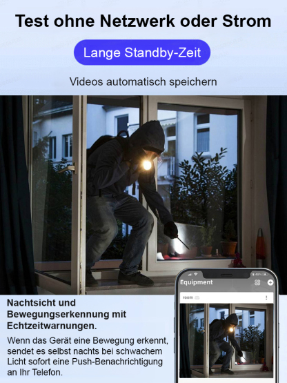 【Upgrade-Version ultra-unsichtbar】Kabellose Kamera. Sie können jederzeit aus der Ferne anzeigen und aufzeichnen. Mit der klaren Infrarot-Nachtsichtfunktion können Sie auch in der dunklen Nacht klar sehen.
