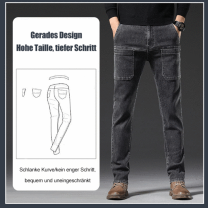 Dehnbare Herrenjeans mit geradem Bein
