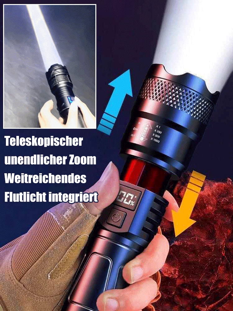 Zoom-Taschenlampe mit großer Reichweite