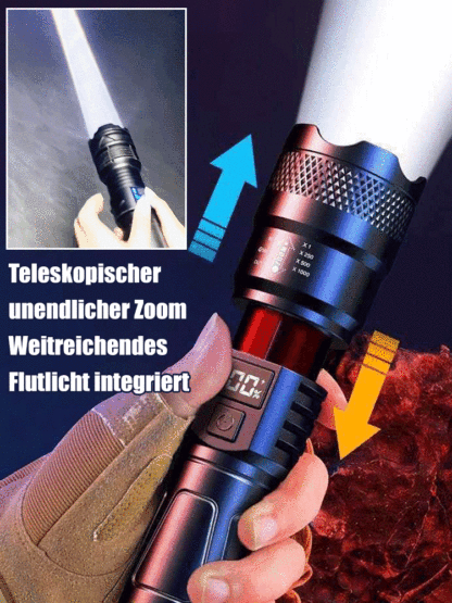 Zoom-Taschenlampe mit großer Reichweite