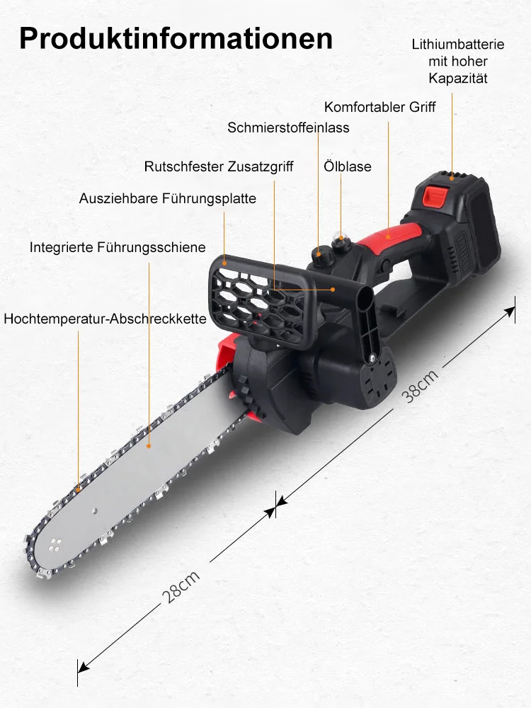 Hochleistungs-Holzkettensäge der verbesserten Version