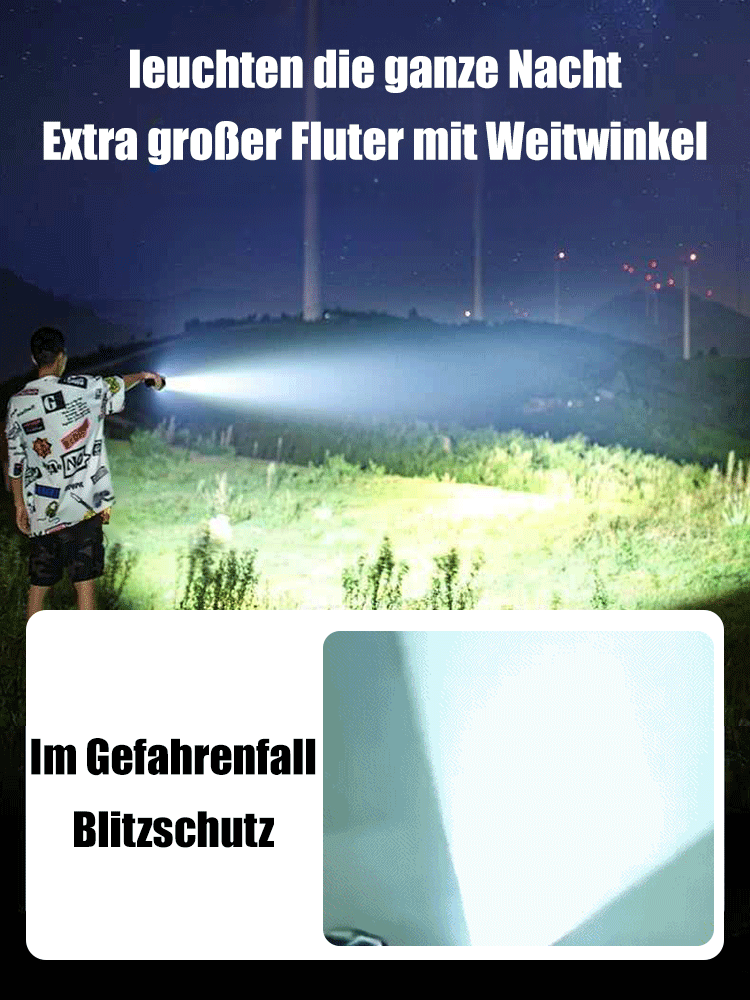 Zoom-Taschenlampe mit großer Reichweite