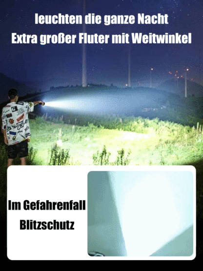 Zoom-Taschenlampe mit großer Reichweite