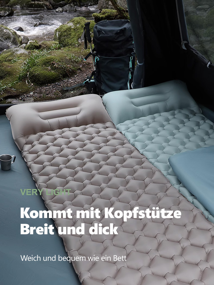Outdoor Camping Ultraleichte, tragbare, feuchtigkeitsdichte, aufblasbare Matte