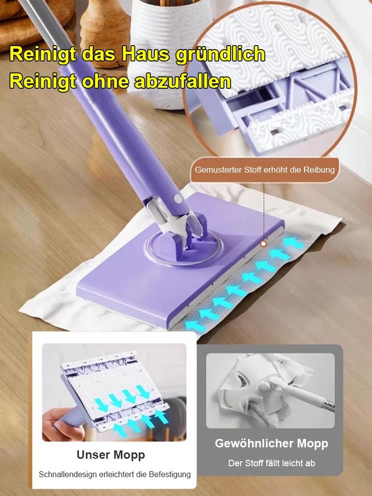 Haben Sie genug von lästigen Hausarbeiten? Dieser Wischmopp mit automatischer Tuchdruckregulierung und kinderleichter Bedienung revolutioniert Ihre Reinigung!