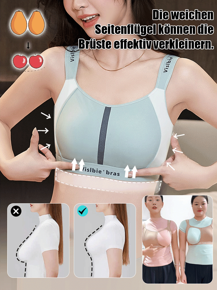 【Schlankmachender, stoßdämpfender, leichter Sport-BH】Schluss mit roten Striemen! Optisch eine Körbchengröße kleiner & 10 cm schlankerer Rücken. Steigern Sie Ihr Selbstbewusstsein!
