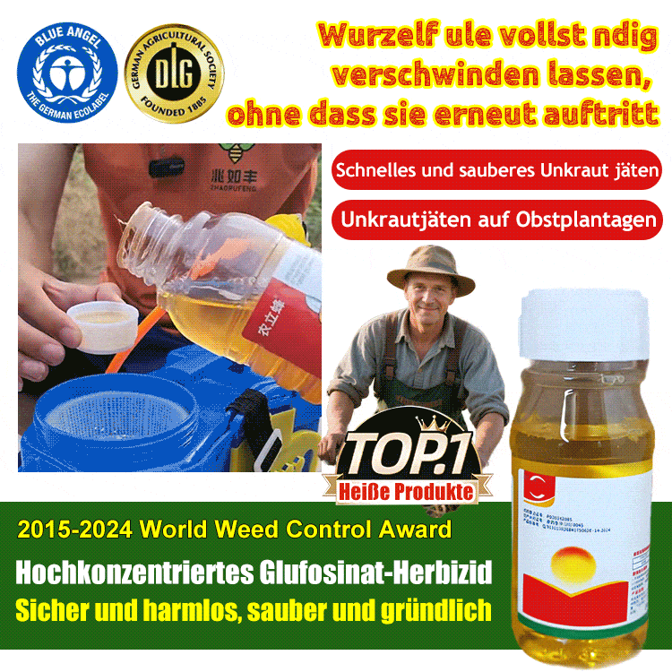 【Unkrautspezialist】Hohe Konzentration Glufosinate-P-ammonium 🌱🌱 Superstarke Unkrautbekämpfung. Keine Umweltverschmutzung, ergänzt Spurenelemente im Boden