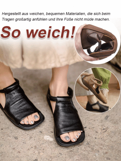 【Speziell für deutsche Frauenfüße entwickelt】✨Handgefertigte Ledersandalen, die auch nach langem Tragen nicht ermüden!