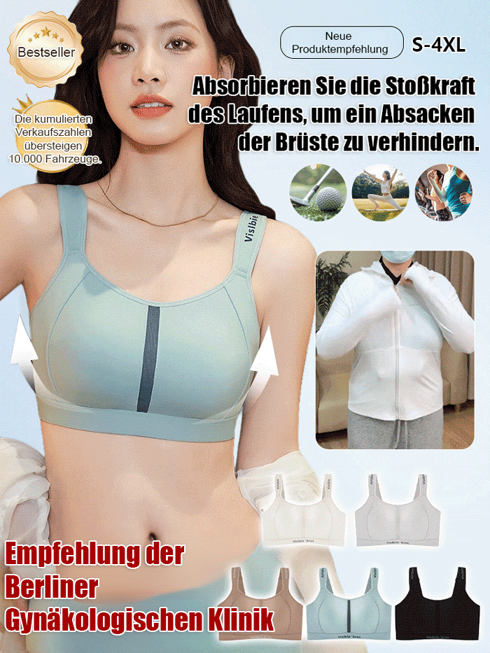 【Schlankmachender, stoßdämpfender, leichter Sport-BH】Schluss mit roten Striemen! Optisch eine Körbchengröße kleiner & 10 cm schlankerer Rücken. Steigern Sie Ihr Selbstbewusstsein!