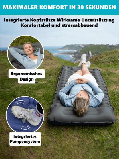 Outdoor Camping Ultraleichte, tragbare, feuchtigkeitsdichte, aufblasbare Matte