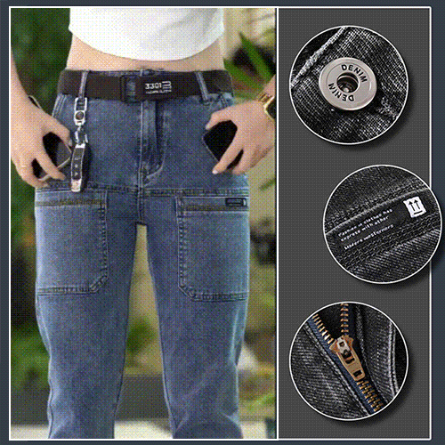 Dehnbare Herrenjeans mit geradem Bein