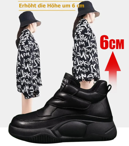 Freizeit-Sneaker mit dicker Sohle aus Leder