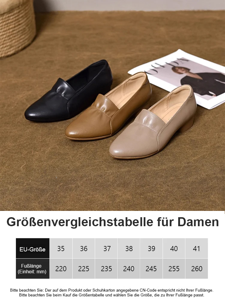 Orthopädische Damenschuhe aus Leder mit weicher Sohle