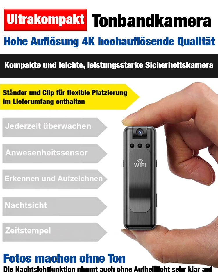 Mini-Infrarot-Nachtsichtkamera mit extrem langer Standby-Zeit 😉Auch unterwegs behalten Sie ganz einfach den Überblick!