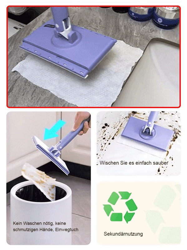 Haben Sie genug von lästigen Hausarbeiten? Dieser Wischmopp mit automatischer Tuchdruckregulierung und kinderleichter Bedienung revolutioniert Ihre Reinigung!