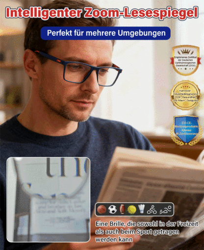 Ersetzen Sie alle Brillen! Die weltweit erste Autofokus-Brille – Nah und Fern in einem, keine Augenuntersuchung nötig!