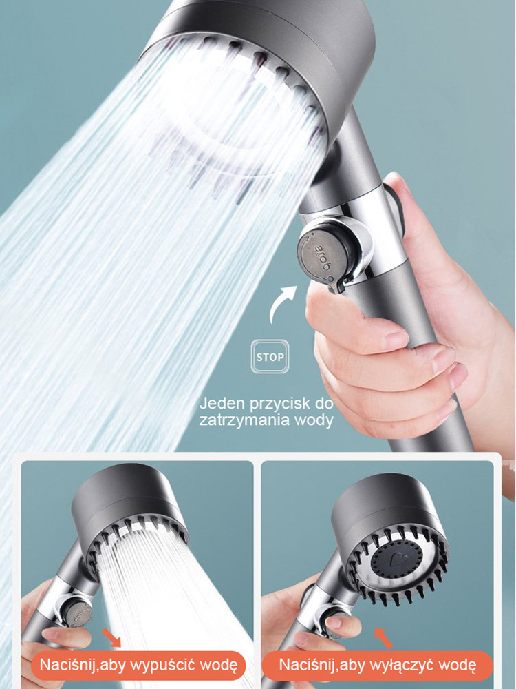 Deutsche Massage Multi -Funktion Ein Klick -Druckregulierende Dusche