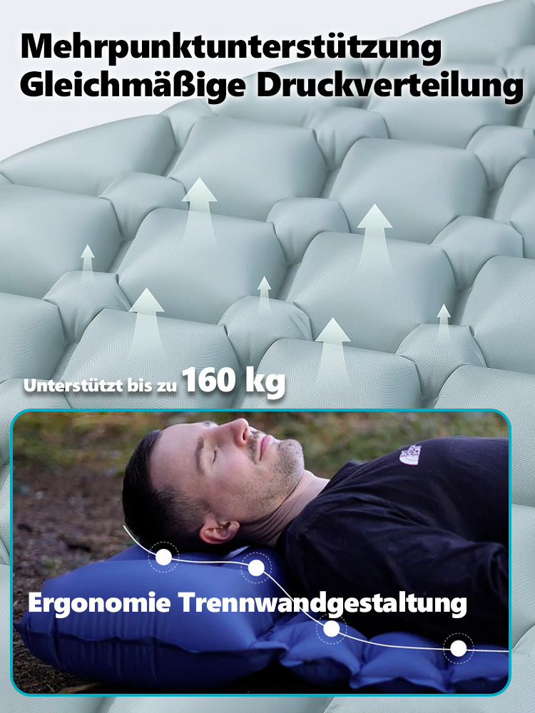Outdoor Camping Ultraleichte, tragbare, feuchtigkeitsdichte, aufblasbare Matte