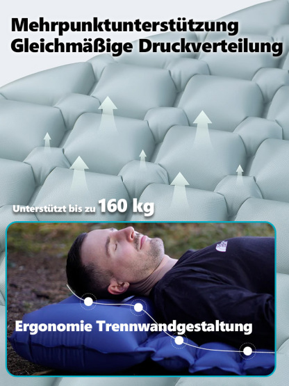 Outdoor Camping Ultraleichte, tragbare, feuchtigkeitsdichte, aufblasbare Matte