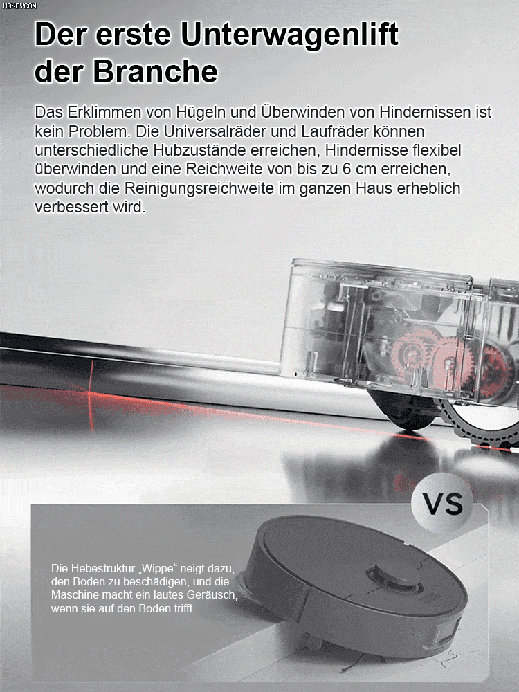 Ultradünner 3-in-1-Staubsauger zum Kehren, Staubsaugen und Bodenwischen