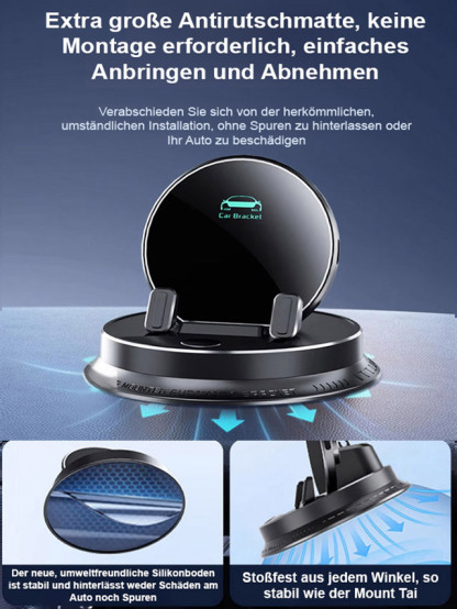 [AI Intelligent Sensing] Multifunktionaler Handyhalter.Sie lässt sich überall im Auto montieren, unabhängig vom Automodell oder Handytyp.