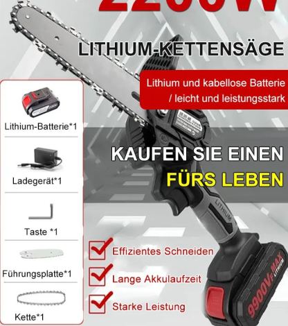 4-Zoll-Lithium-Kettensäge für Einhandbedienung