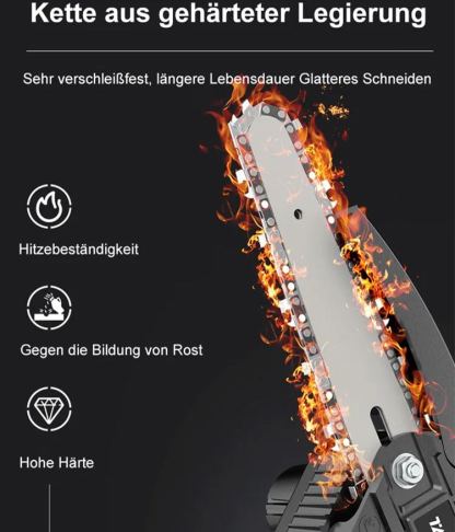 4-Zoll-Lithium-Kettensäge für Einhandbedienung