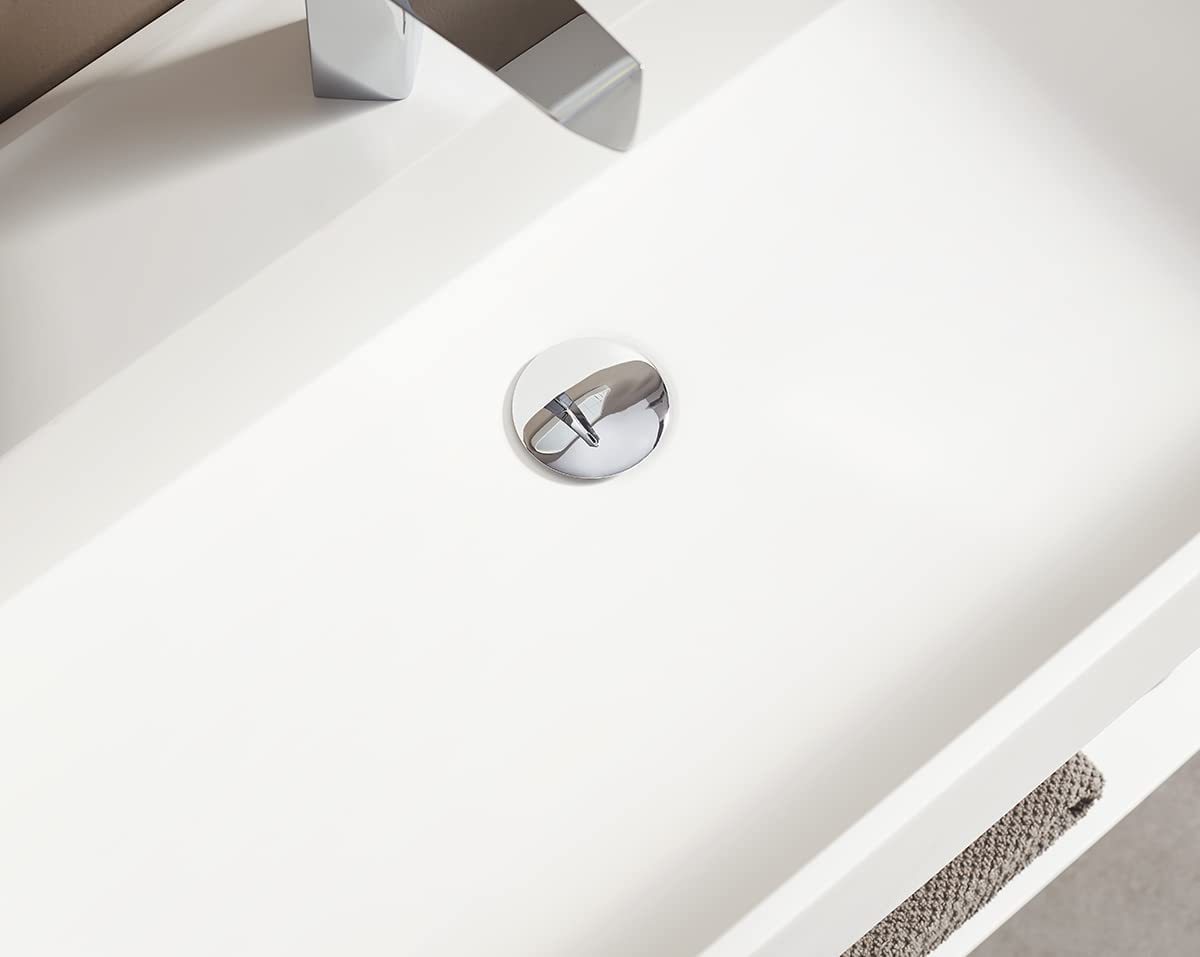 Serene Valley Bathroom Floating Vanity, 32" Wall-Mount Sink with Large Storage Space and Pop-up Strainer, Solid Surface Material in Matte White, SVWS609-32WH-Serene Valley
