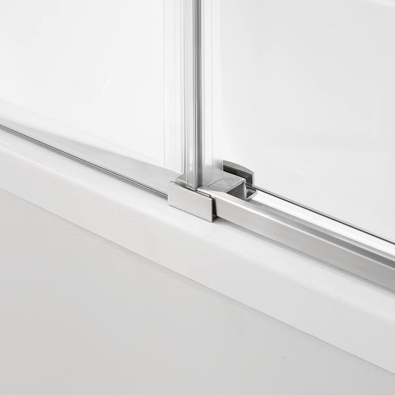 Serene Valley SVSD5001-6066BN Big Roller Frameless Sliding Shower Door - Superclear 3/8" Tempered Glass - 304 Stainless Steel Hardware in Brushed Nickel 56"- 60"W x 66"H-Serene Valley