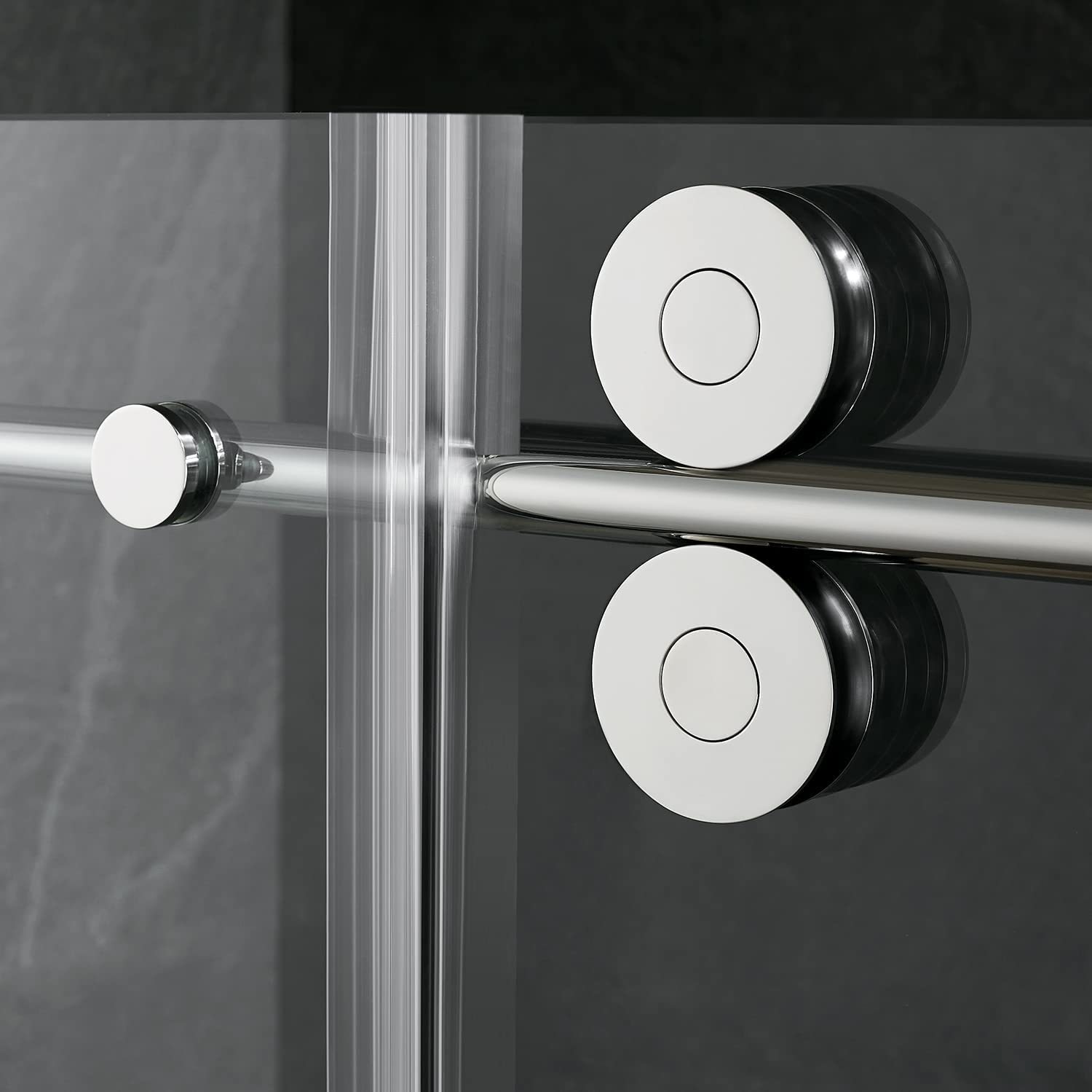 Serene Valley SVSD5001-6066CH Big Roller Frameless Sliding Shower Door - Superclear 3/8" Tempered Glass - 304 Stainless Steel Hardware in Chrome 56"- 60"W x 66"H-Serene Valley