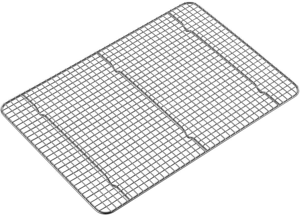 Serene Valley Baking and Cooling Racks, 2 Pieces of 10" x 15", 304 Grade Stainless Steel Wire Cooking Rack, Oven-Safe Grid for Roasting and Grilling SVBR1015-Serene Valley