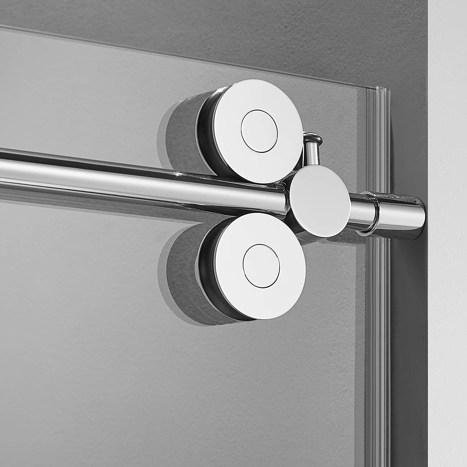 Serene Valley SVSD5001-6874CH Big Roller Frameless Sliding Shower Door - Superclear 3/8" Tempered Glass - 304 Stainless Steel Hardware in Chrome 64"- 68"W x 74"H-Serene Valley