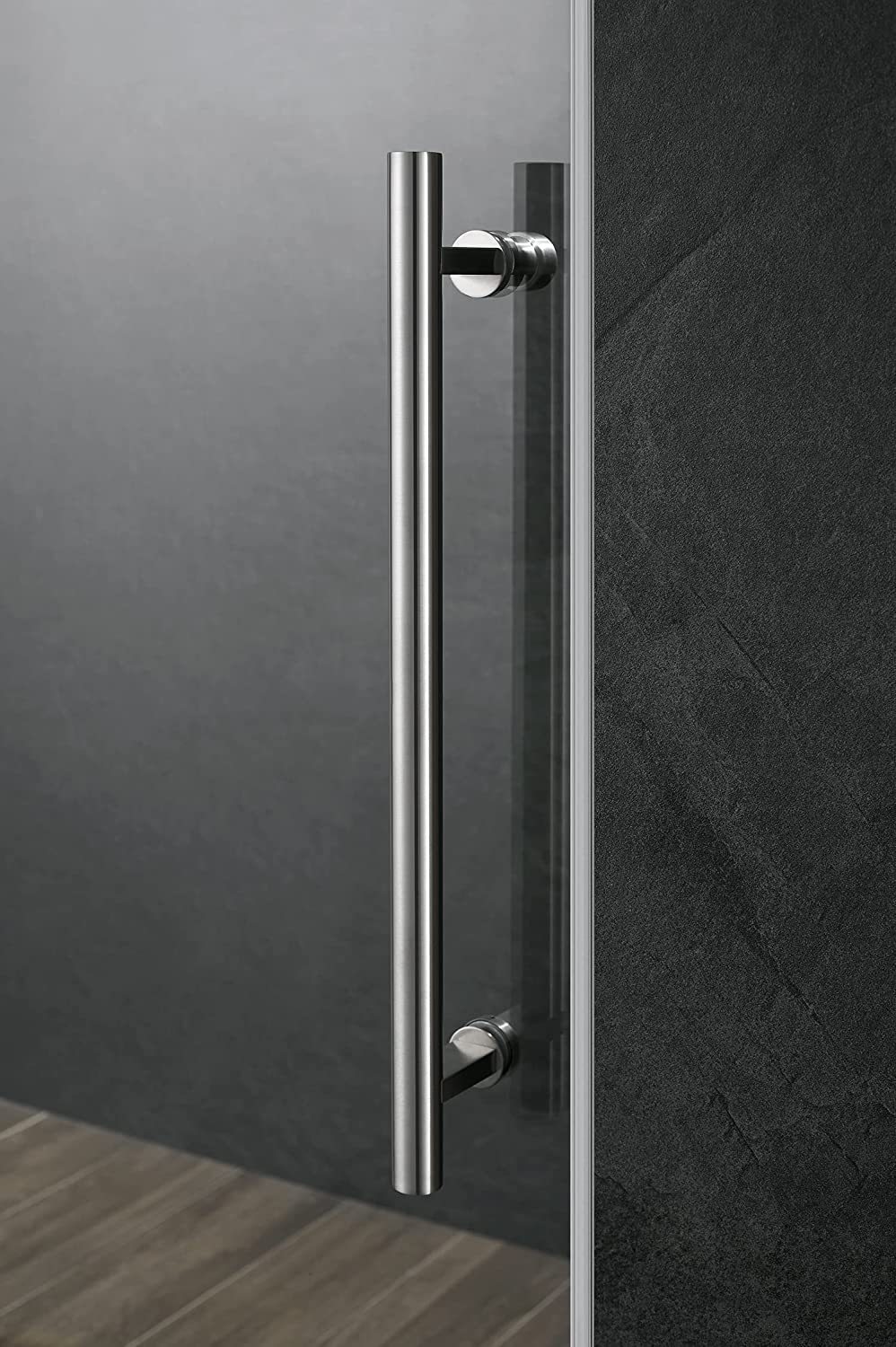 Serene Valley SVSD5001-6066BN Big Roller Frameless Sliding Shower Door - Superclear 3/8" Tempered Glass - 304 Stainless Steel Hardware in Brushed Nickel 56"- 60"W x 66"H-Serene Valley
