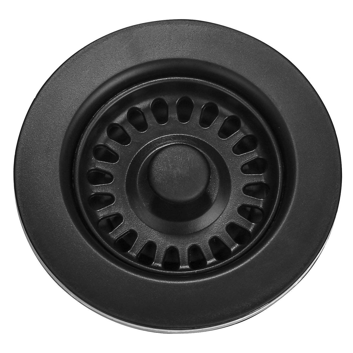 3-1/2 inch Kitchen Sink Strainer Assembly with Stopper for Matching Color of Granite or Fireclay Sinks - Black NDA0052-Serene Valley