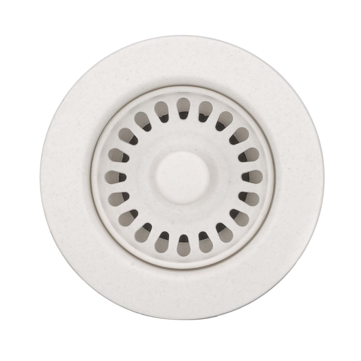 Serene Valley 3-1/2 inch Kitchen Sink Strainer Assembly with Stopper for Matching Color of Granite or Fireclay Sinks - White NDA0054-Serene Valley