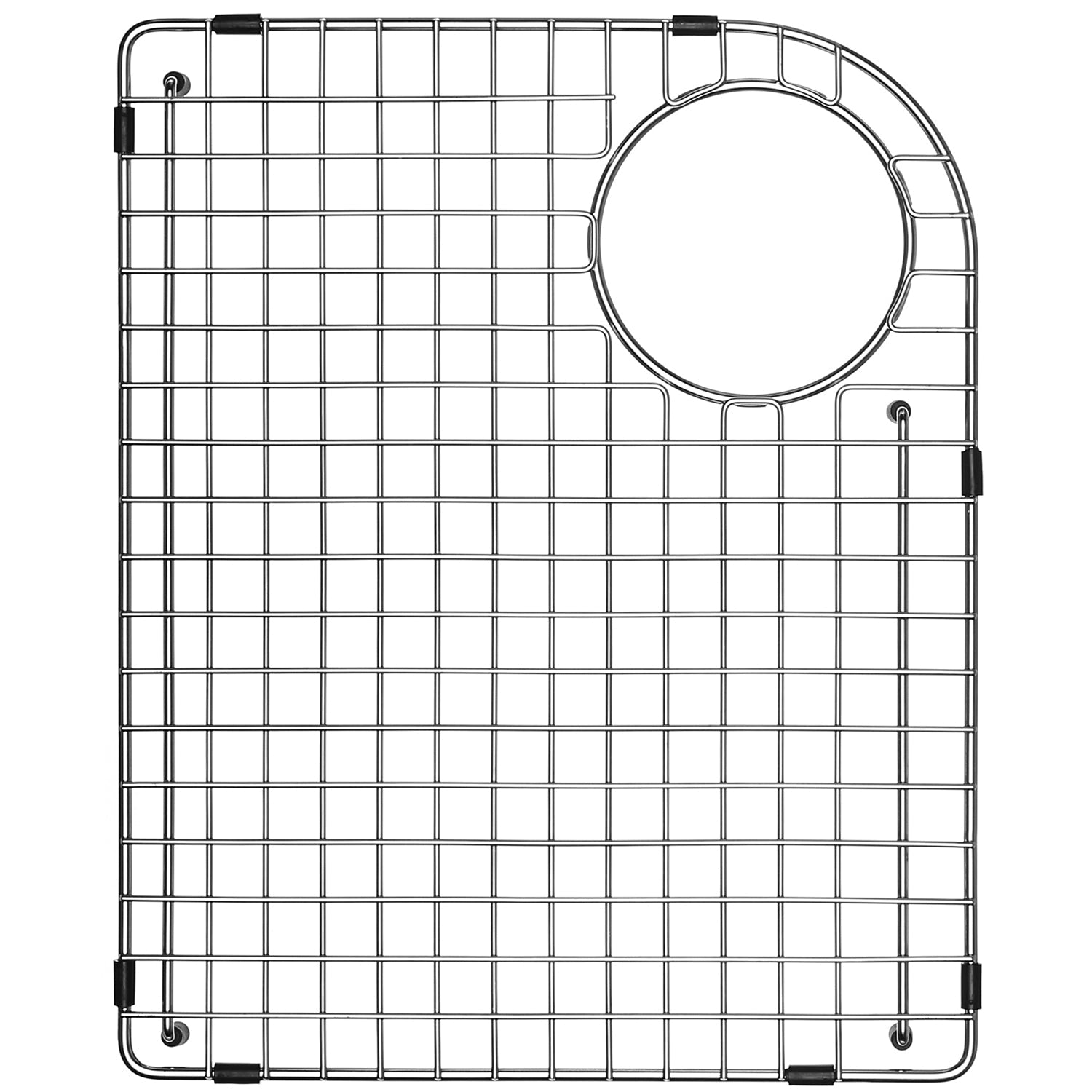 Serene Valley Sink Bottom Grid 14-1/4" x 17-5/8", Rear Corner Drain with Radius 3-3/4", Sink Grid Stainless Steel NDG1417LR.-Serene Valley
