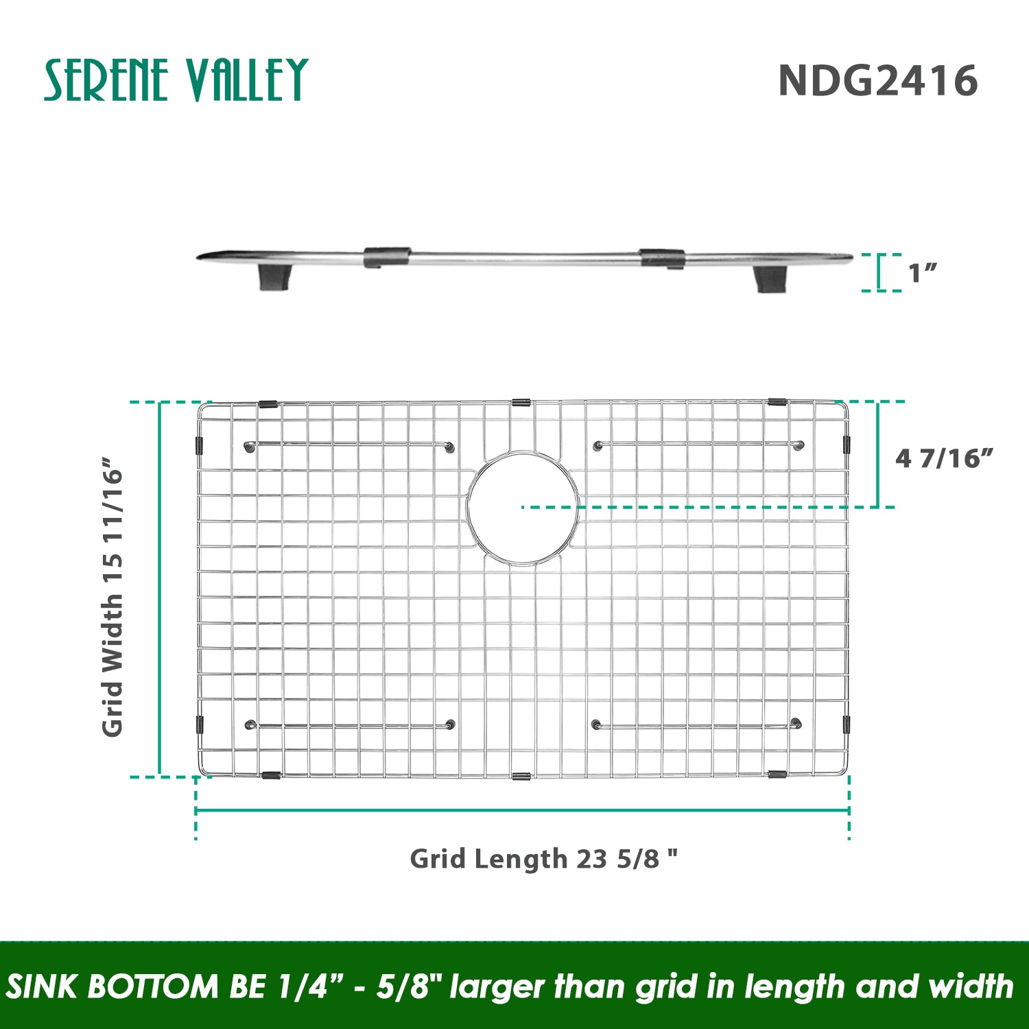 Sink Grid 24 x 16, NDG2416 dim 23 5/8” x 15 11/16”-Serene Valley