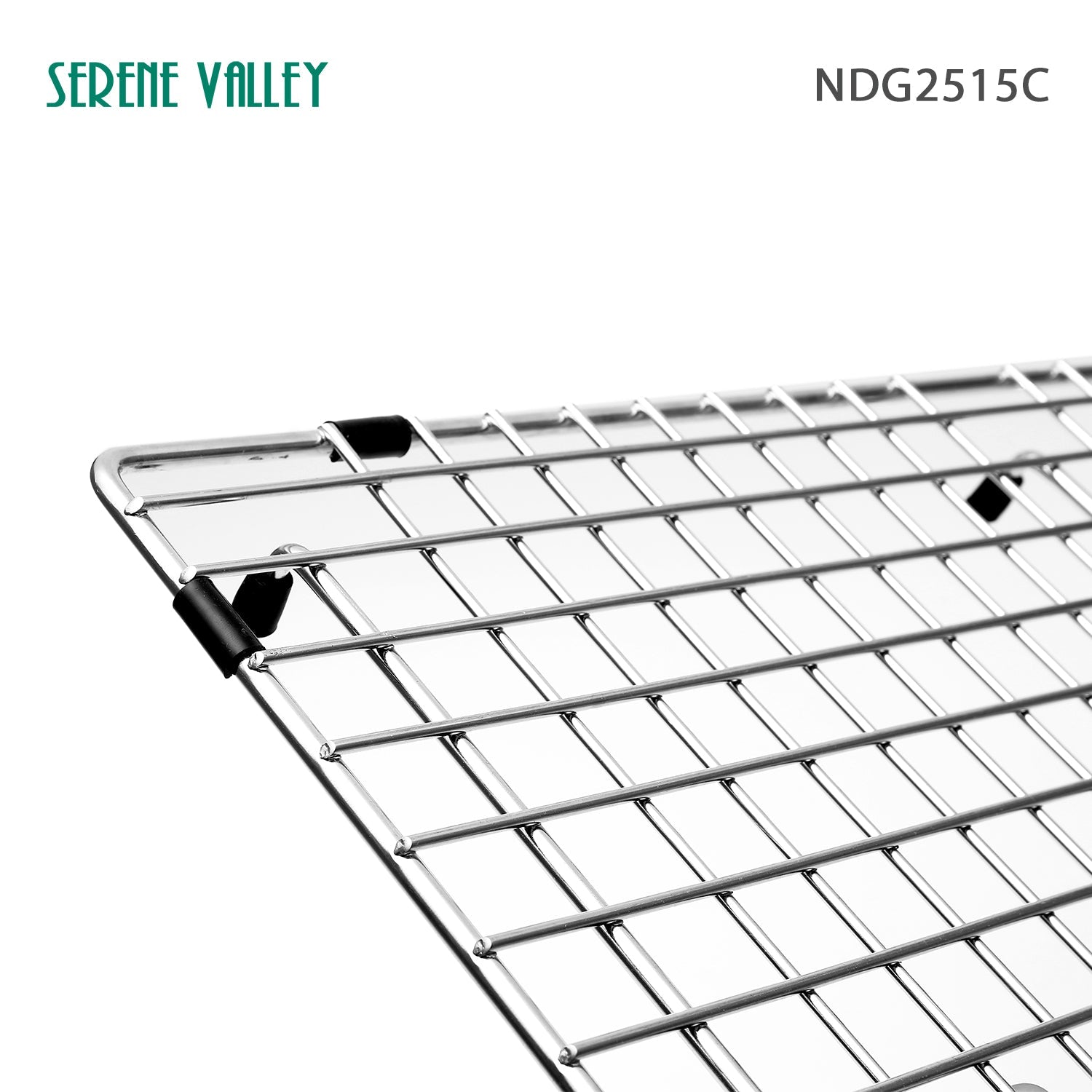 Sink Bottom Grid 24-9/16" X 14-7/16", Centered Drain with Corner Radius 3/8", Sink Protector NDG2515C-Serene Valley