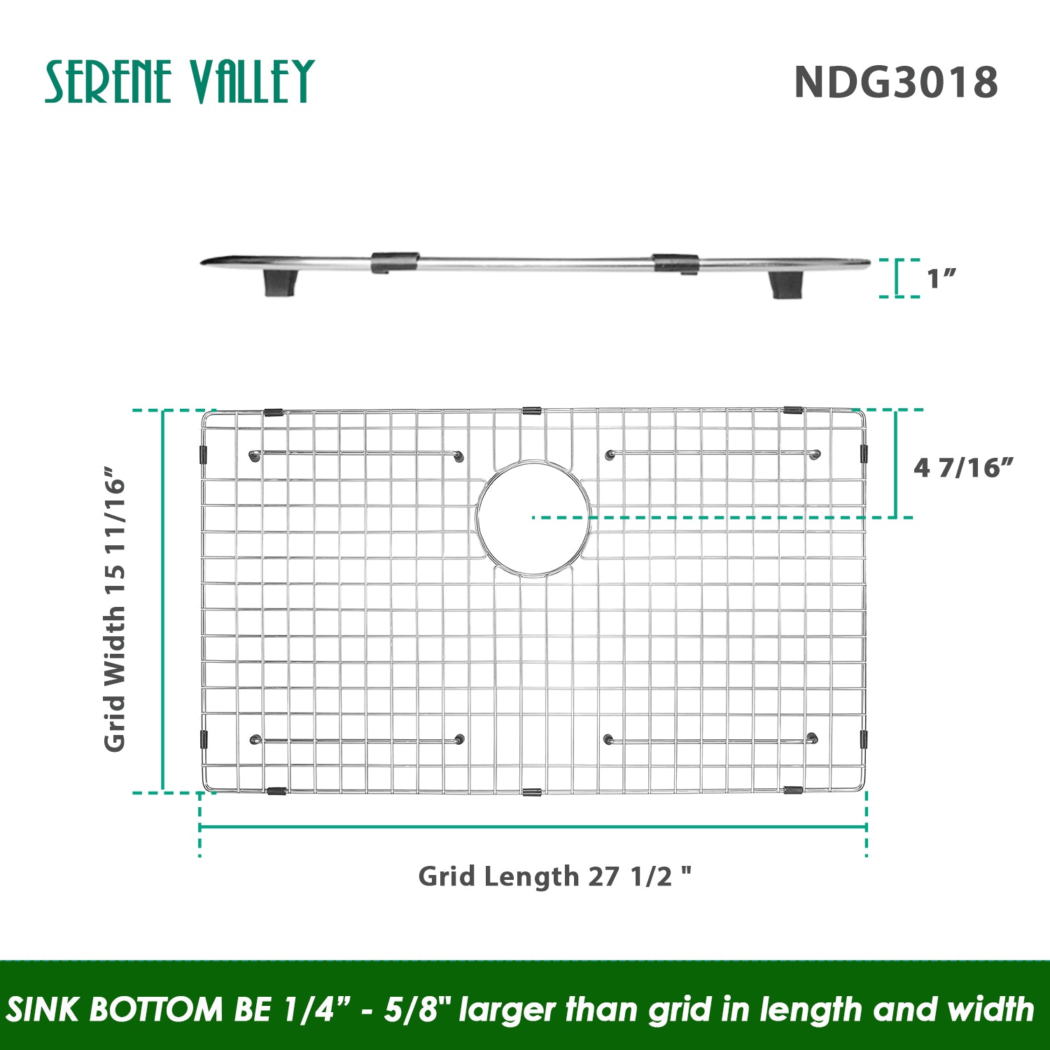 Sink Grid 28 x 16, NDG3018 27 1/2" x 15 11/16"-Serene Valley