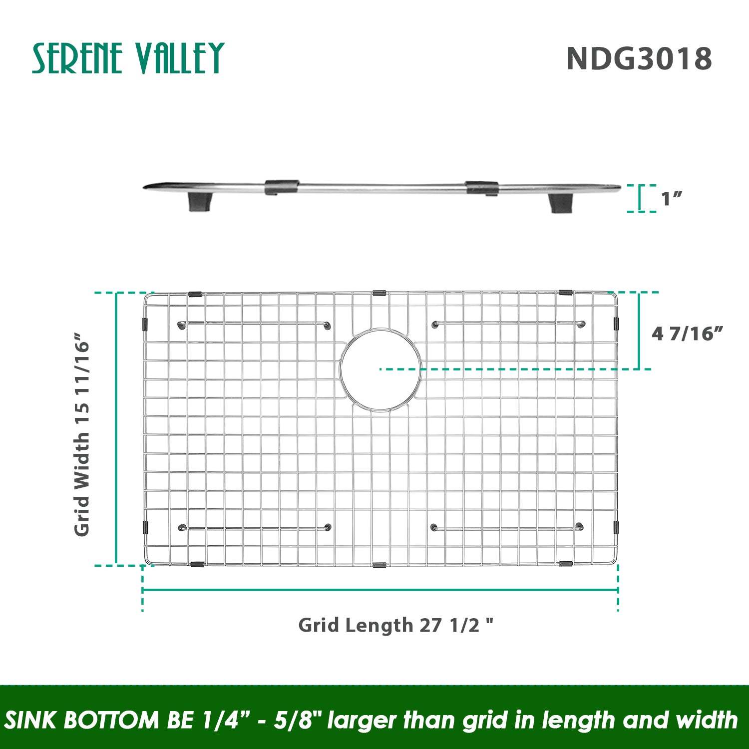 Sink Grid 28 x 16, NDG3018 27 1/2" x 15 11/16"-Serene Valley