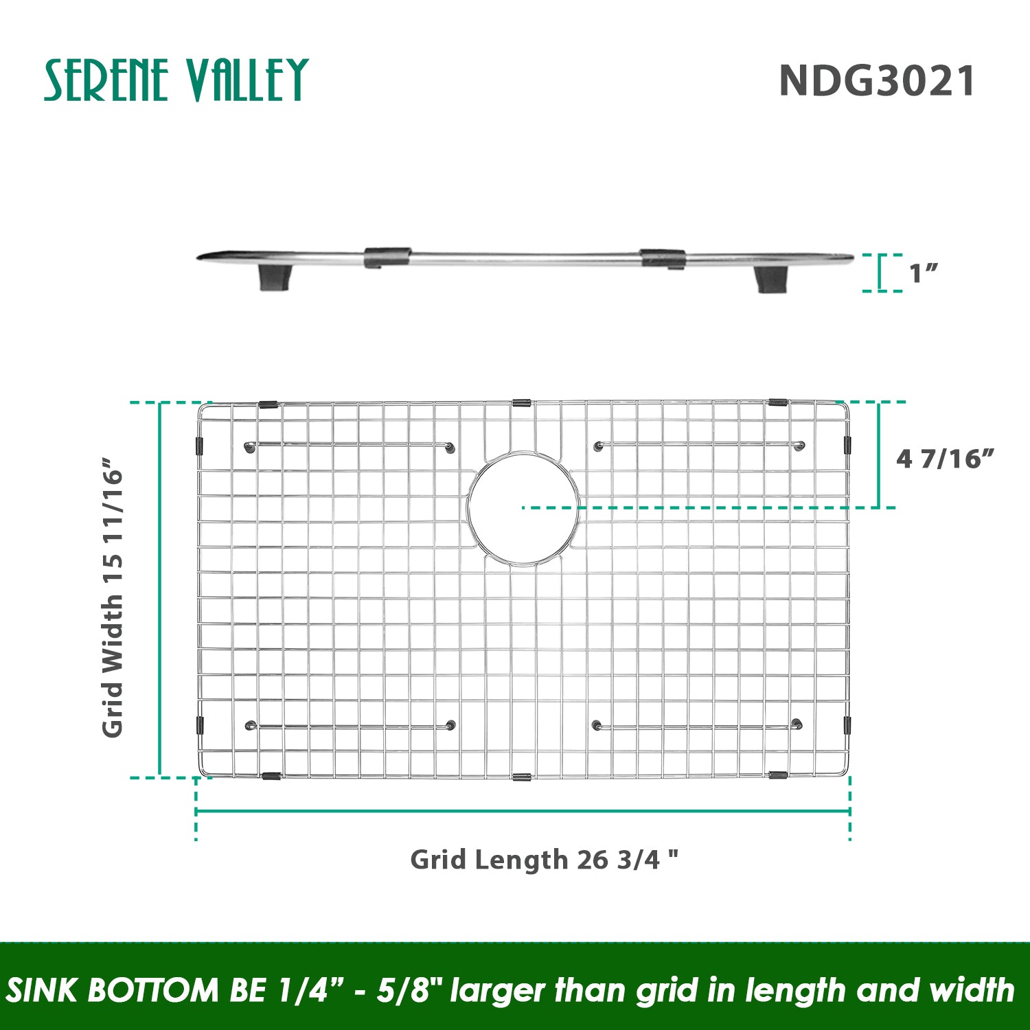Sink Protector 27 x 16, NDG3021 dim 26 3/4" x 15 11/16"-Serene Valley