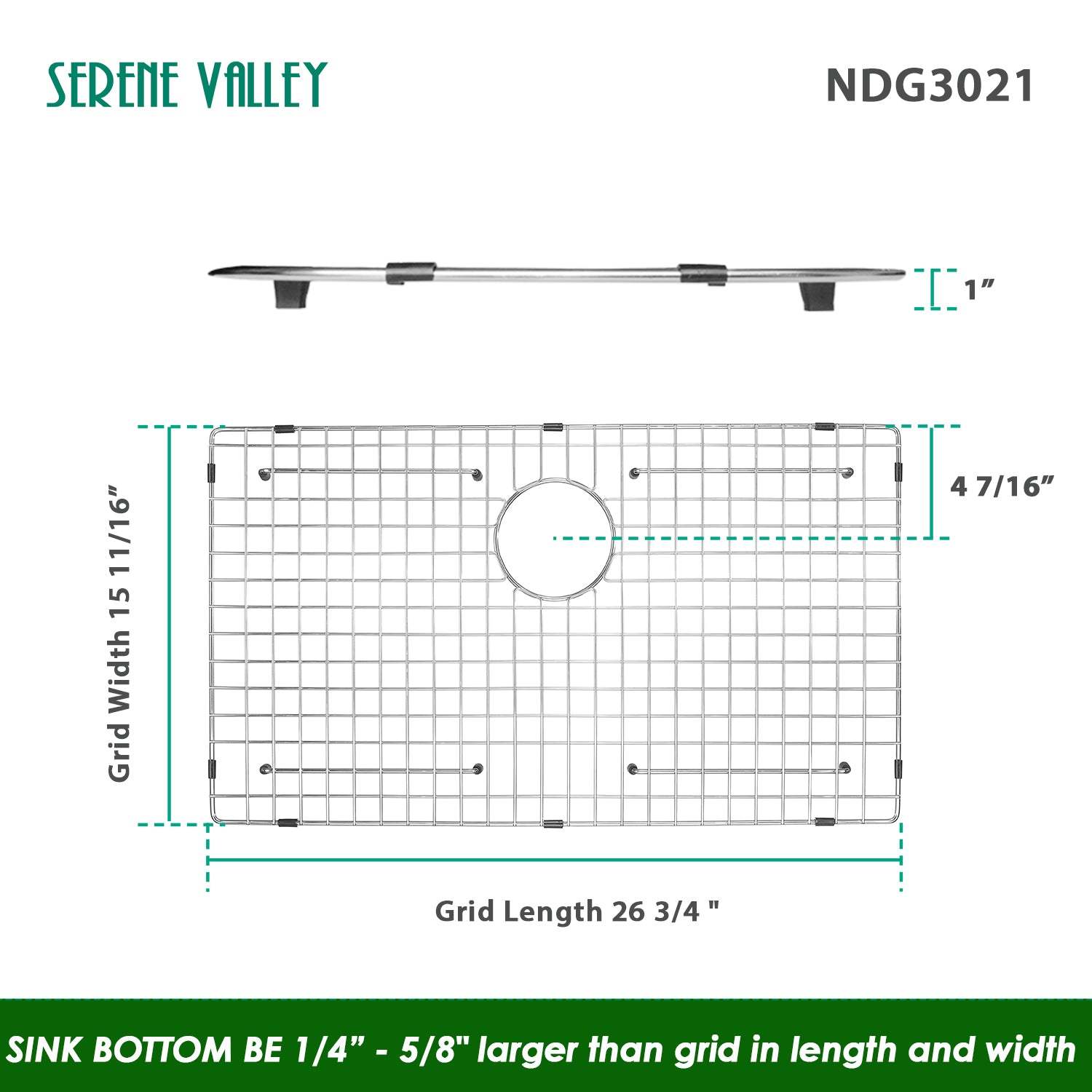 Sink Protector 27 x 16, NDG3021 dim 26 3/4" x 15 11/16"-Serene Valley